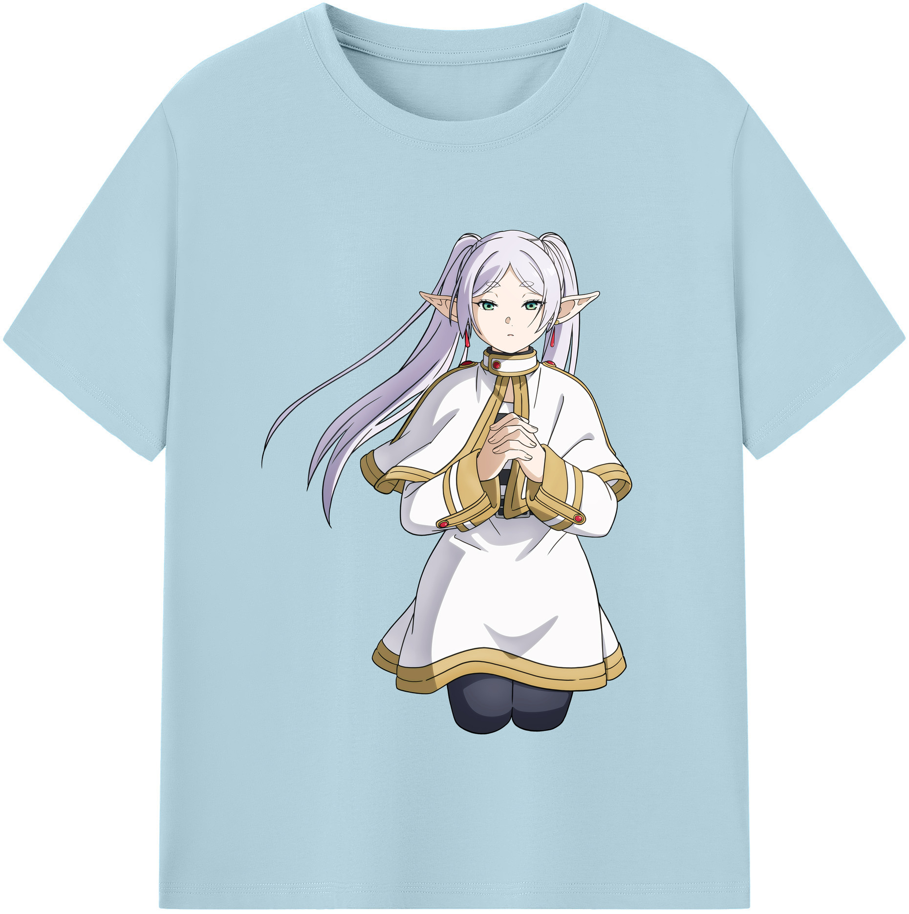 （画像用） 葬送のフリーレン Frieren 綿100％半袖Tシャツ（フロントプリント）